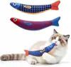 Juguete para gato: Pescado de Hierba Gatuna para Entretenimiento Propio, Palo Tira-Gatos Duradero y Resistente a Mordeduras, Juguete Realista de Pescado de Menta para Mascotas