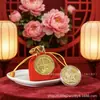 Año de la Oveja Moneda Conmemorativa de la Suerte Sobres Rojos de las Cien Bendiciones Dinero Oveja Moneda de Oro Sobre Rojo para Año Nuevo Oveja del Zodiaco Sobre Rojo de Lámina de Oro Saludos de Año Nuevo
