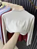 Tricô Macio e Simples de Cor Sólida com Gola Meia-Alta para Mulheres, Novidades de Outono, Camada de Base Casual Básica Slim Fit Quente