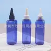 Botella cuentagotas cuadrada azul de 100 ml, botella para aceites esenciales, dispensador de aceite, botella para loción, botella cuentagotas para dispensar líquidos, botella de agua, botella para medicamentos de peces