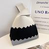 Bolso de Mano Estilo Ins, Versión Coreana y Japonesa, Versátil Bolso Cubo de Hilo Tejido para Llevar en la Mano para Mujer, Bolso Tote, Bolsa para el Almuerzo, Estilo Portátil de Moda