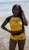 Ropa de Playa Sexy para Mujer Transfronterizo Estampado de Letras Casual Nuevo Conjunto de Dos Piezas Shorts Chica Caliente Verano al por Mayor