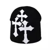 Gorro Jacquard Cruzado Popular Transfronterizo Gorro de Punto Pequeño Adelgazante Facial Europeo y Americano Unisex Versátil Hip-Hop Gorro