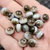 Cuentas Dzi Lineales Grises y Blancas, Cuentas Sueltas de Jade, Cuentas de Porcelana Blanca de Ágata de 10 mm, Pulsera, Collar, Accesorios para Joyería Cuentas
