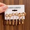 Pendientes Retro de Mujer con Forma de Corazón Trenzado Geométricos Perla Moda Elegante Set de 11 Pendientes Más Vendidos Transfronterizos Europeos y Americanos