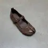 Zapatos planos de estilo retro coreano MUSI/MLC con tira única y puntera partida para mujer, nueva colección otoño 2026, zapatos de mujer elegantes y versátiles de punta baja