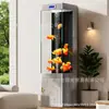 Tanque Vertical Pequeño para Peces de Sala de Estar con Filtración Inferior Integrada y Gabinete, Tanque para Peces Dorados de Vidrio Ultra Transparente, Nuevo Modelo 2026, Tipo de Piso