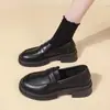 [Entrega en 24h] Zapatos pequeños de cuero japoneses para mujer, nuevos de primavera, estilo británico, mocasines de plataforma negros, zapatos vintage para mujer