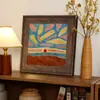 Pintura de Mesa para Aparador de Restaurante Vintage con un Paisaje de Montaña, Pintura Decorativa de Alta Gama para Entrada, Dormitorio, Sala de Estar, Pintura Pequeña para Colgar