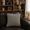 Quarto Modelo Maillard Retro Almofada Preto e Marrom Floral Jacquard Almofada Sala de Estar de Hotel Capa de Almofada Decorativa para Sofá