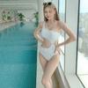 Bikini de traje de baño sexy de una sola manga con patrón de onda de textura de 5 colores para mujer, nuevo, superventas en línea, caliente, vacaciones, spa