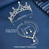 Lujoso y Elegante Conjunto de Princesa para Novia, Accesorios para el Cabello de Tres Piezas, Collar de Boda de Gama Alta, Pendientes, Corona