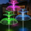 Lâmpada de Água-Viva Solar Decoração de Natal Lâmpada de Paisagem Luz para Gramado de Quintal Lâmpada de Água-Viva Colorida com Fibra Ótica que Muda de Cor