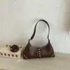 Bolsa tote versátil e moderna estilo Maillard para ombro e axila, novo design retrô de nicho, bolsa feminina de luxo leve