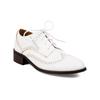 Zapatos de tacón bajo transfronterizos europeos y americanos 40-48, Zapatos de cordones para mujer con diseño brogue retro, bloqueo de color y corte profundo H554