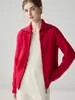 26 Novo Estilo Cardigan de Tricô Grosso com Bordado Pesado para Mulheres, Outono e Inverno Cashmere Zíper Duplo Gola Alta Casaco Suéter