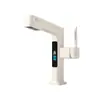 Torneira de Pia com Display Digital Retrátil Branco Leitoso Quente e Frio Totalmente em Cobre Multifuncional Cinza Grafite Torneira de Pia para Água Superior