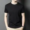 Camiseta Blanca T Tres-Prueba 100% Algodón de Fibra Larga de Xinjiang Verano Nueva Tecnología Negra Cuello Redondo Transpirable Hombro Manga Corta Camiseta para Hombre