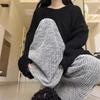 Ropa de Maternidad Otoño 2025 Estilo Nuevo con Bolsillos Estilo Chanel Pierna Ancha Jacquard de Chenilla Caída Pantalones Rectos
