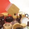 Direto da Fábrica frasco de vidro para armazenamento tampa de bambu tubo de papel tampa de pinho tampa de faia frasco de remédio para aromaterapia pote de cerâmica tampa de bambu