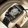 Moda Barril Engranaje de Motocicleta Tira Reloj Hueco Tourbillon Reloj de Cuero para Hombre Personalizado Impermeable Luminoso Transfronterizo