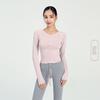 Procesamiento de chaquetas personalizadas de primavera y otoño con cordón, ropa deportiva para fitness, ropa de exterior para yoga, muestras para mapa, OEM personalizado, OEM