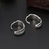 Brincos de prata de lei S925 com cobre, tendência de pena, personalidade masculina e feminina, moda retrô, brincos de prata tailandesa