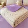 Algodón tipo A con forro polar, un lado algodón puro, un lado felpa de leche para bebé, colcha de doble uso, funda de colchón para estudiante, funda de cama kang