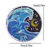 Patches Adesivos Bordados com Desenho de Onda Tianyino para Acessórios de Roupa, Especialmente Projetados para Uso Transfronteiriço, Patches Adesivos Bordados
