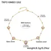 Acero Inoxidable Corazón Cortado Borde de Pan Piedra de Vidrio Bola de Acero Conjunto de Collar Pulsera Aretes Chapado en Oro Real de 18K Que No Se Desvanece