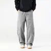 Pantalones de trabajo estilo montaña para hombre, nueva colección primavera/otoño 2026, marca trendy americana, pierna ancha, holgados, corte recto, pantalones casuales de talla grande