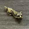 Pingente Criativo de Latão Zodíaco Tigre Vintage Chaveiro de Carro Pingente de Tigrinho Cordão Feito à Mão Pequeno Pingente Acessórios
