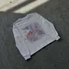 Camiseta de Manga Larga con Cuello Redondo, Estampada, Tendencia, Versátil, Moda Callejera Punk Retro Y2K Europea y Americana, Casual, Gótica