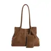 Bolso de Hombro Retro Simple de Gamuza 2025 Invierno Nuevo Gran Capacidad Bolso de Mano de Moda de Alto Valor