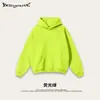 Street Madness Invierno Moda Estilo Callejero Americano Sudadera con Capucha Color Sólido Pantalones Deportivos Rectos Holgados Traje Deportivo para Hombre