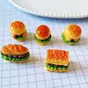 Juguetes de Comida en Miniatura, Hamburguesa Simulada Adornos de Resina 3D, Accesorios para Pasadores de Pelo, Funda de Teléfono Pegamento de Crema Juguetes de Comida en Miniatura