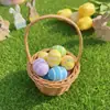 Cesta Mini de Rattan Sintético Cesta de Parede Acessórios para Brinquedos Adereços de Fotografia Decoração de Armazenamento Cesta para Ovos de Páscoa