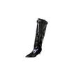 Botas Curtas de Uso Duplo Destacáveis Estilo Nicho Salto Agulha Bico Fino Botas Calça Novas Versáteis Botas Retrô Acima do Joelho Estilo Feminino