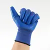 Luvas de Proteção para Trabalho em Oficina de Fábrica Resistentes ao Desgaste Antiderrapantes de Nitrila Fio Azul Respirável Azul Plano de Nitrila