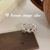 K-Style 2024Estilo Ins Personalizado Simple Joyería de Plata Plata de Ley S925 Anillo de Cuatro Perlas de Circonita Anillo Abierto para Mujeres