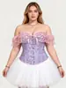 Corsé de Encaje de Comercio Exterior de un Hombro Estilo Corte Sexy Bustier de Ballenas Moldeador de Vestido Cinturilla Soporte de Pecho Prenda Moldeadora