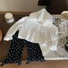 Conjunto de Menina Primavera e Outono Estilo Ocidental de Bebê Camiseta com Capuz de Renda Coreana Personalizada Tendência Calça com Flor de Cerejeira Sino