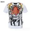 Estilo Europeo y Americano Nueva Camiseta Casual para Hombre con Impresión 3D de Alta Calidad de Cabeza de Fantasma con Llamas