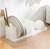 Tazón Plegable para Coser y Plato Estilo Japonés Dos en Uno Tubo para Palillos Estante de Secado Almacenamiento Estante de Almacenamiento de Cocina Xiyin Transfronterizo
