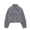 Sitio web independiente superventas primavera y otoño 2026 moda callejera para mujer europea y americana chaqueta corta de lana suave D69237