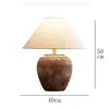 Vaso de Argila Estilo Wabi-Sabi Japonês Lâmpada de Mesa Vintage para Sala de Estar Quarto Mesinha de Cabeceira Modelo para Quarto Hotel Casa de Hóspedes Ornamento de Designer