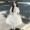 Conjunto de Falda Nuevo de Verano 2026 para Niñas, Delicado Vestido de Princesa de Manga Corta, Conjunto de Dos Piezas para Niños Mayores, Moderno