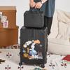Mala Trolley de 20/ 28 polegadas para Homens e Mulheres, Estrutura de Alumínio, Zíper com Senha, Mala de Couro Moderna para Bordo