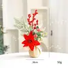 Árbol de Navidad Popular de Rama de Arpillera, Decoración Navideña con Ramas de Bayas Rojas, Regalo Festivo Decorativo que Mejora la Atmósfera