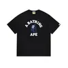 Suministro Mayorista Transfronterizo de Marca de Moda de Comercio Exterior Camiseta de Manga Corta de Algodón Puro Pesado Cabeza de Mono Ape Bape Tiburón Mono Tiburón